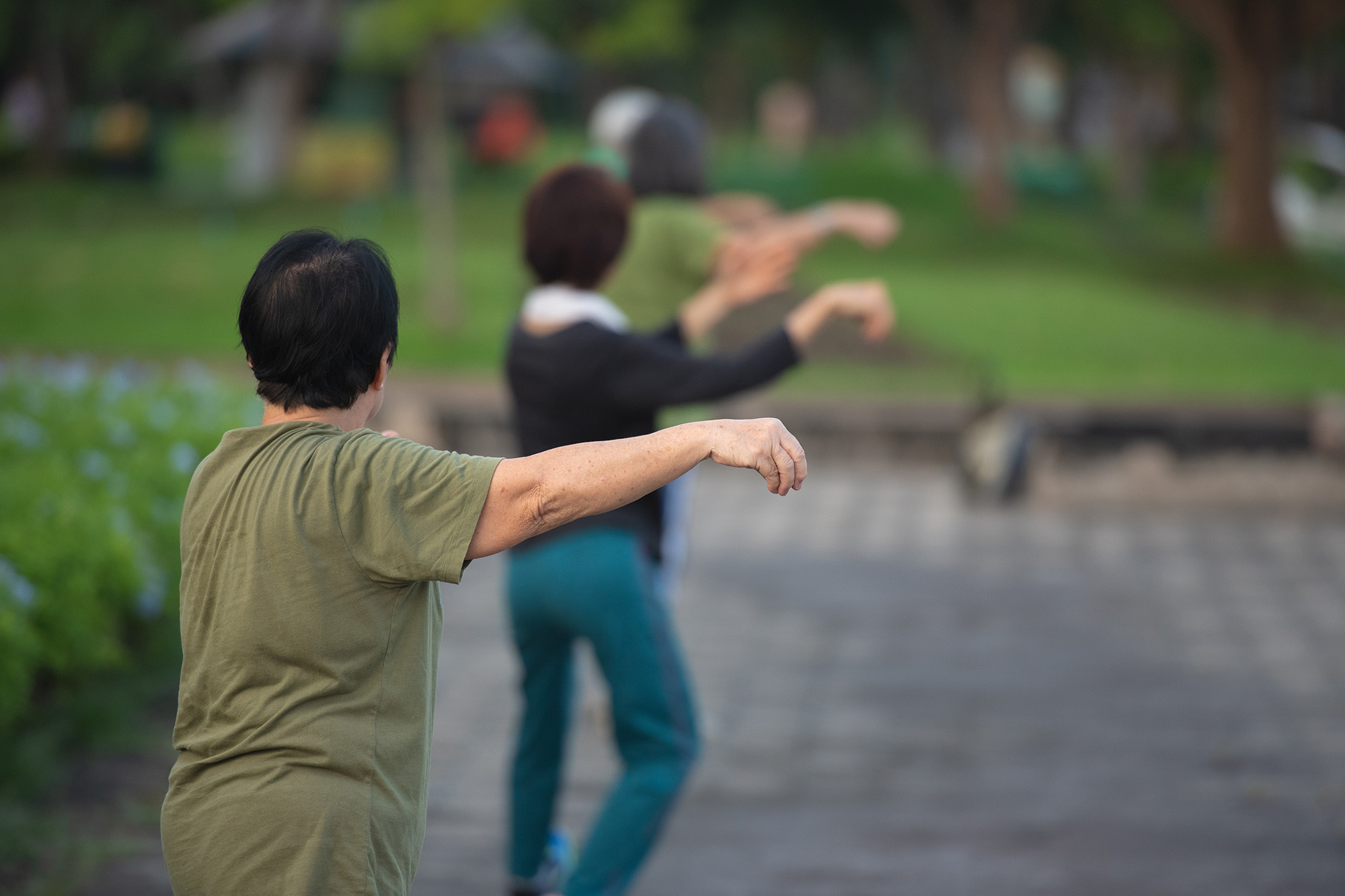 elderly people doing Tai Ji