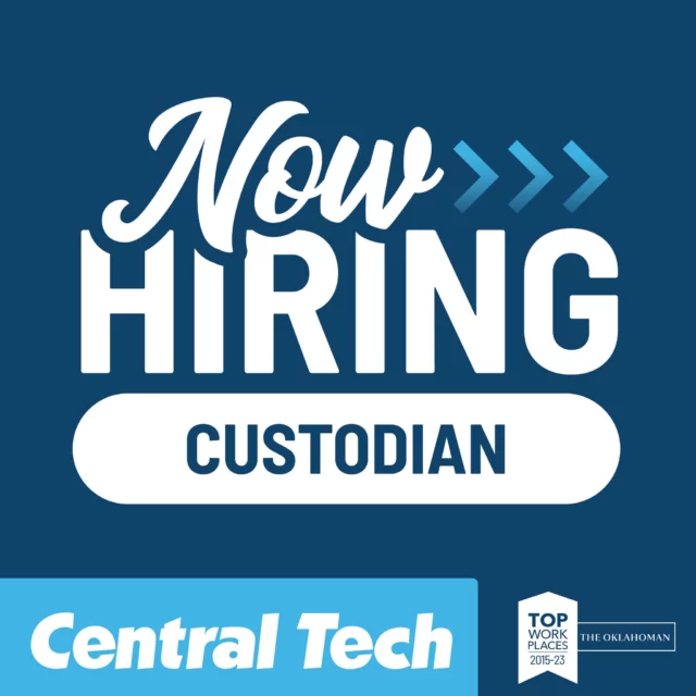 HIRING ➡️ Evening Custodian on the Drumright campus

LEARN MORE: https://tinyurl.com/46matpej