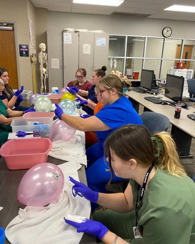 CNA students in Drumright got hands-on (and a little foamy!) learning how to shave a patient’s face - by practicing on balloons! 💈

It’s all about mastering gentle technique, steady hands, and a whole lot of laughter. Who knew shaving cream and razors could make such a poppin’ good time?